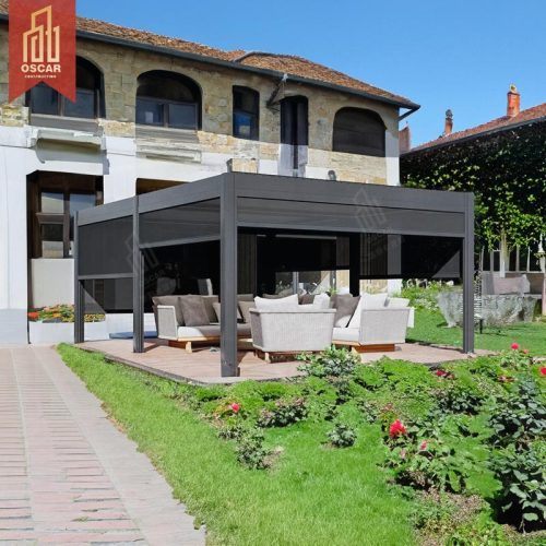 Outdoor Waterproof Privacy Panels with Electric Shade Provision Garden Lighting Ideal Patio Roof Pergola Pergola