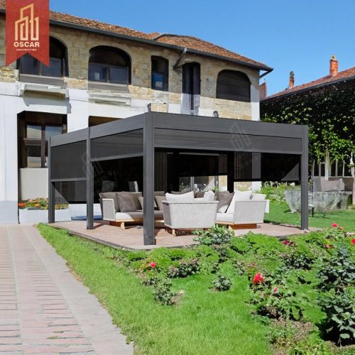 o Techo rígido de aluminio con lamas para patio, pérgola, jardín, innovación bioclimática, impermeable, uso en patio, balcón, terraza, pérgola