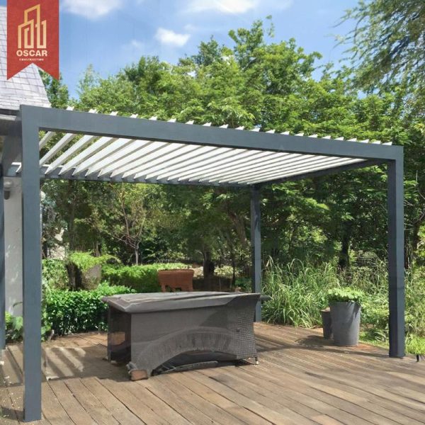 12X156Feet Louvered Waterproof Patio Cover Backyard Garden Outdoor Shading and Protection Pergola