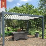 Tic Aluminium Louver Pergola Oem Outdoor with Zip Screen Adjustable Ventilation Weatherproof Shade Patio Garden Poolside Pergola