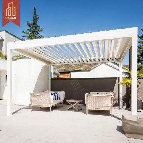Y Automatic Retractable Louvered Waterproof Pergola Modern Outdoor Four Seasons Setup Garden Patio Balcony Aluminium Mdf Pergola