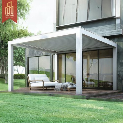 Pergola Aluminum Louvered Roof House Balcony Remove Dirt Enhance Ventilation Stylish Modern Use On Balcony Patio Garden Pergola