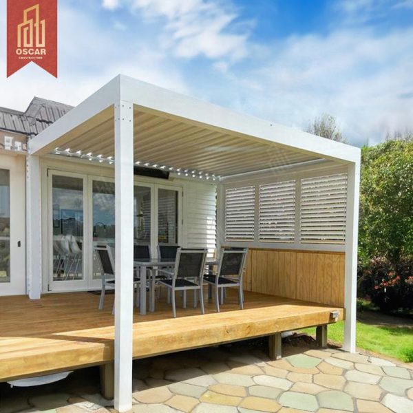Motorized Aluminium Louvre Roof Bioclimatic Outdoor Shading Garden Patio Terrace Pergola