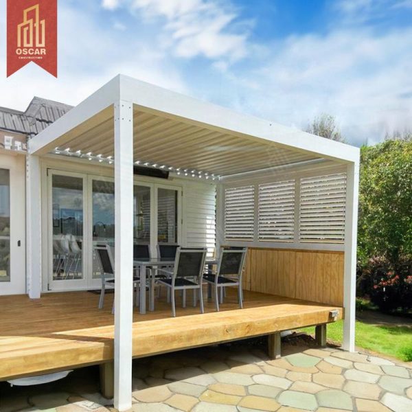 Aluminium Pergola with Waterproof Louver Roof and Zip Screen Modern Stylish Outdoor Structure Patio Backyard Garden Use Pergola