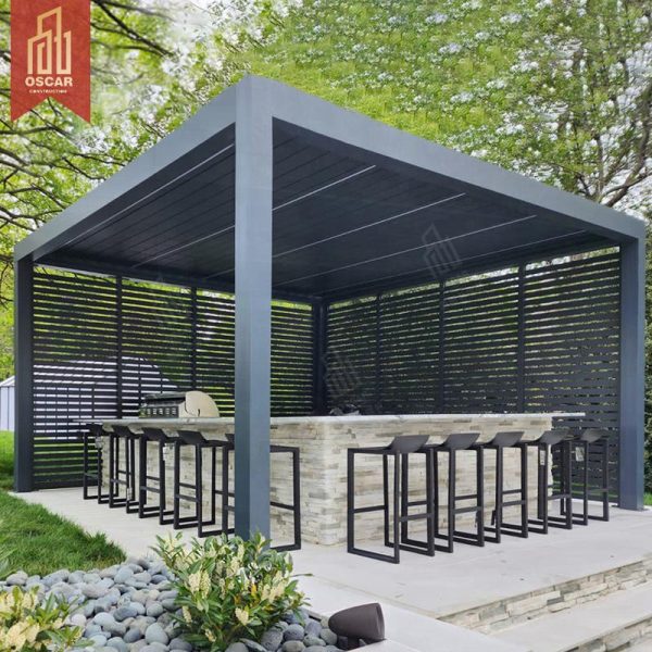 Motorized Adjustable Pergola Shade Covers Patio Balcony Garden European Style High – End Solution Pergola