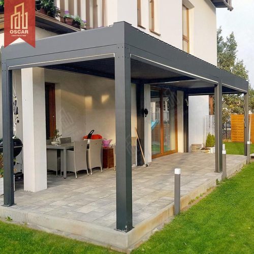 Pergola Aluminum Louvered Roof House Balcony Remove Dirt Enhance Ventilation Stylish Modern Use On Balcony Patio Garden Pergola