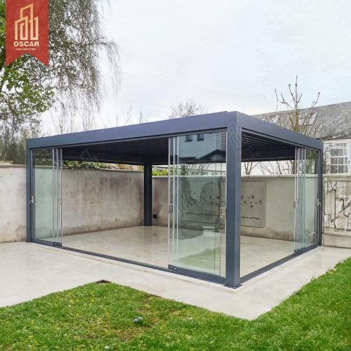 Bioclimatic Aluminium Louver Waterproof Windproof Gazebo Pergola Outdoor Patio Garden Balcony Covers Pergola