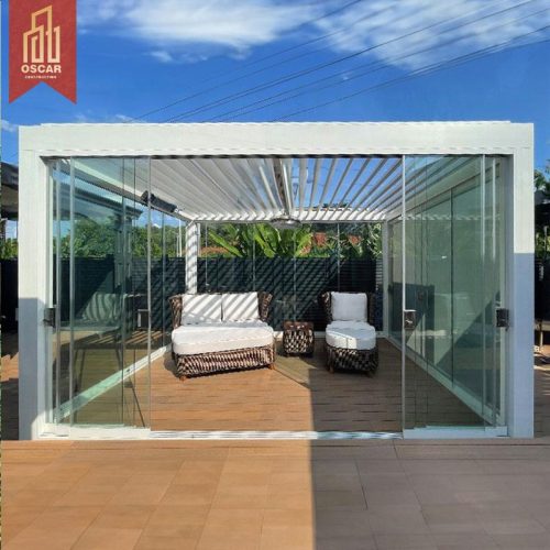 Waterproof Wpc Arches Arbours Patio Garden Backyard Outdoor Kit Wood - Like Roofing Structures Pergola
