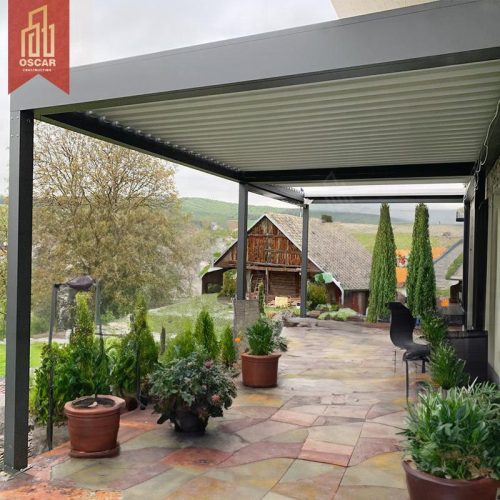 Waterproof Adjustable Louvered Roof Metal Garden Pavilion Aluminum Pergola Gazebo Backyard Patio Lawn Pergola