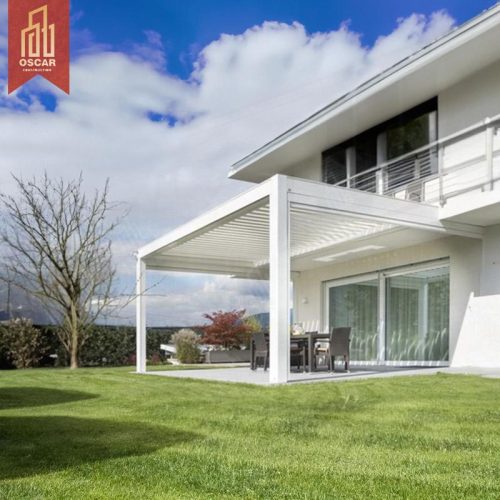Outdoor Waterproof Sun Blocking Aluminium Louvered Roof Kits Terrace Patio Garden Pergola