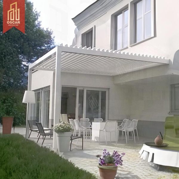 Waterproof Electric Shutter Motorized Louver Outdoor Aluminium Shade Garden Patio Backyard Pergola