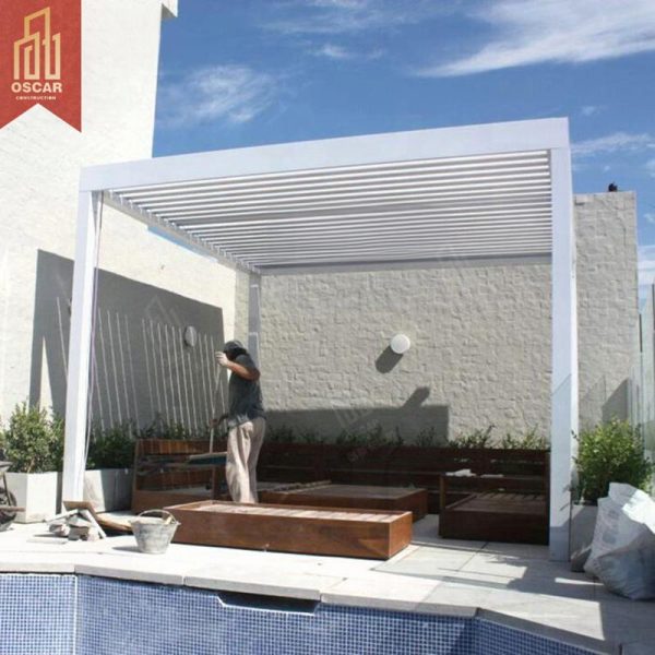 3X3M 3X4M 4X6M Electric Gazebo Motorized Roof Cover Patio Garden Yard Bioclimatic Greenhouse Pergola