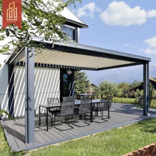 Outdoor Aluminum Bioclimatic Pergola with Opening Gazebo Roof Garden Patio Backyard Pergola