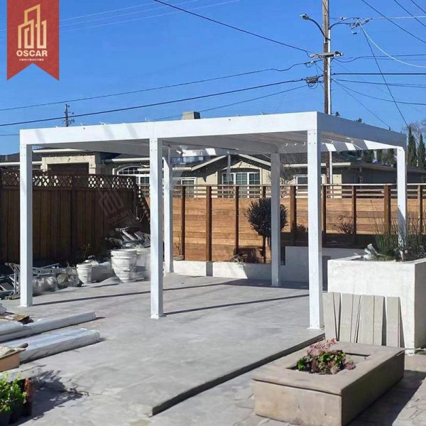 4X6M Customized Adjustable Waterproof Gazebo Garden Motorized Pergola with Aluminum Louvered Roof Outdoor Backyard Patio Pergola