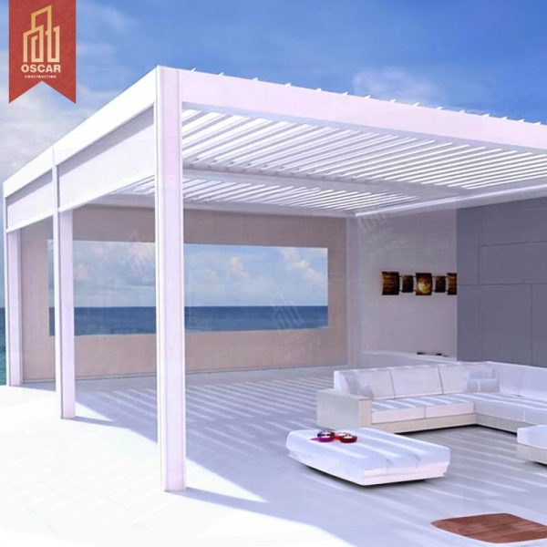 Rainproof Louvered Aluminum Alloy Frame Pergola Garden Patio Backyard Luxury Elegant Outdoor Shelter Pergola