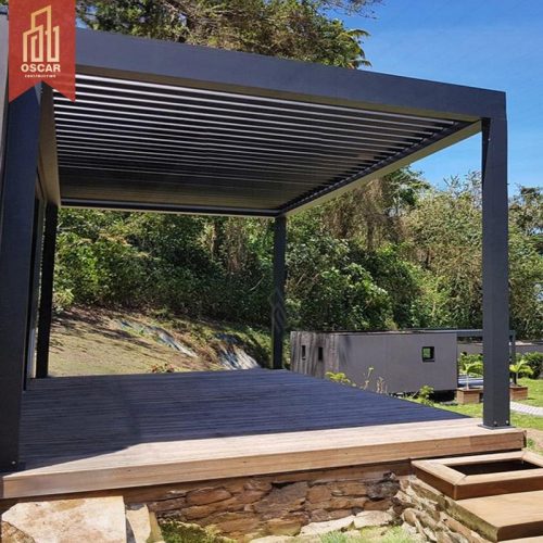 Outdoor Modern Aluminum Electric Louvered Gazebo Pergola Garden Patio Beach Waterproof Uv Block Pergola
