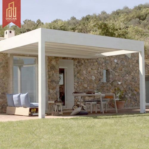 Hade Aluminum Louvered Roof Pergola Shading and Ventilating Stylish Functional Structure Ideal Backyard Poolside Terrace Pergola
