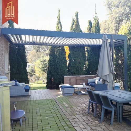 Motorised Waterproof Outdoor Louvered Bioclimatic Aluminum Pergola Patio Garden Terrace Pergola
