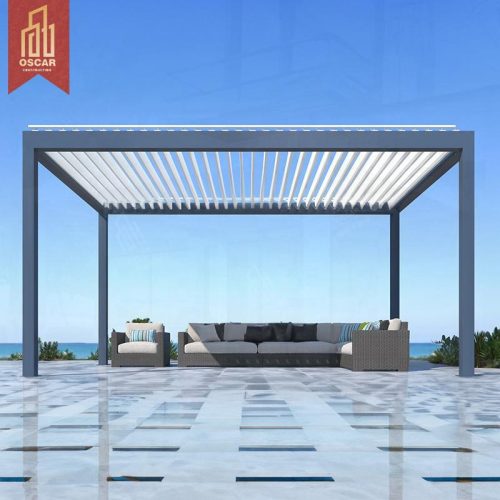 Rproof Motorized Ultraviolet - Proof Aluminio Louver Pavilion Garden Backyard Patio Custom Bioclimatic Aluminium Pergola Pergola
