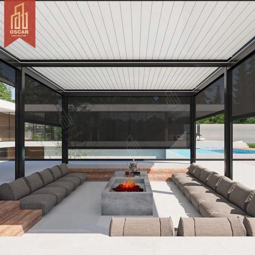 Rolled Bioclimatic Motorized Automatic Aluminium Louvered Roof 3X3 3X4 4X3 4X6 Gazebos and Pergolas Outdoor Garden Patio Pergola