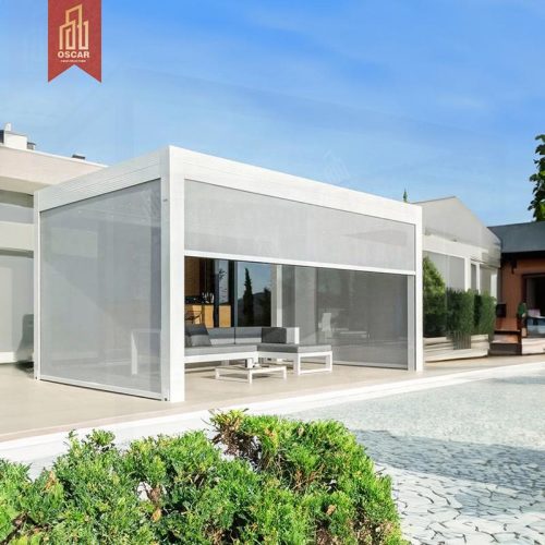 3X3M 3X4M 4X6M Electric Bioclimatic Gazebo with Motorized Roof Cover Garden Patio Backyard Outdoor Use Pergola