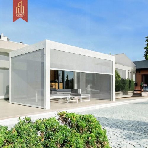 Utdoor Automatic Bioclimatic Waterproof Gazebo Patio Backyard Modern Pergola Ideal Garden Picnics and Outdoor Gatherings Pergola