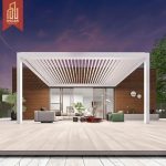 Моторизованная работа, индивидуальный размер, алюминиевый сплав 4X6, квадратная белая патио-пергола для сада, заднего двора, уличная пергола