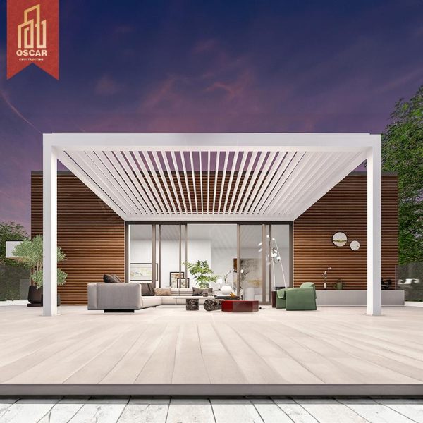 4X4 Bioclimatic Motorized Aluminium Outdoor Furniture with Zip Screen Backyard Garden Patio Pergola