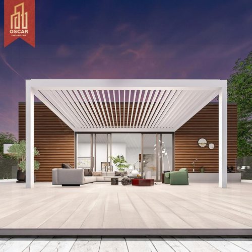 Louvered Aluminium Patio Canopy Garden Patio Balcony Sunshade Ventilation Stylish Durable Outdoor Roofing Cover Pergola