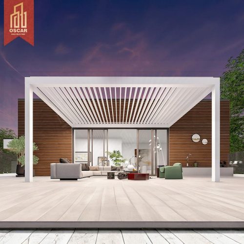 Motorized Operation Customized Size Aluminum Alloy 4X6 Square White Patio Pergola For Garden Backyard Outdoor Pergola