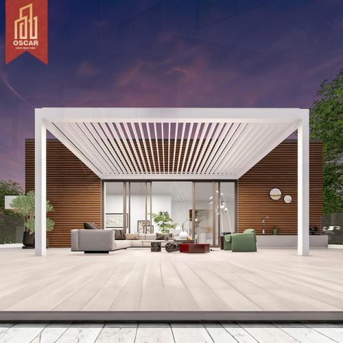 Num Pergola in Anthracite Grey Brown Ideal Garden Patio Yard with Sun Shading Ventilation Features Stylish Modern Design Pergola