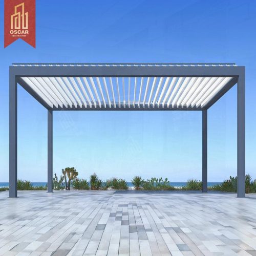 Motorised Waterproof Outdoor Aluminium Smart Louvre Roof Garden Sun Shade Used in Backyard Terrace Patio Pergola