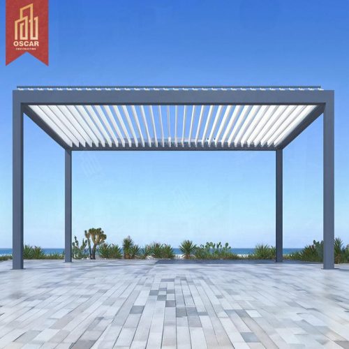 Modern Waterproof Outdoor Bioclimatic Gazebo Aluminum Pergola with Louver Garden Patio Backyard Pergola