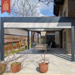 Large Louvered Sun - Shading Pergola Garden Patio Poolside Outdoor Comfortable Stylish Shelter Canopy Pergola