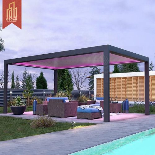 Opean Style Modular Freestanding Patio Cabana Garden Pergola with Side Screen Sunshine Areas Outdoor Relaxing Gatherings Pergola