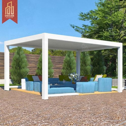 Sed Louvred Luxury Bioclimatic Aluminum Roof Terrace Outdoor Gazebo Resistant To Rain Snow Suitable Gardens Patios Decks Pergola