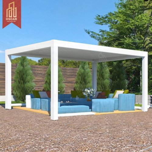 Hot Selling Motorized Waterproof Garden Louver Shelter Patio Backyard Outdoor Pergola