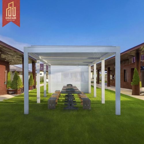 Motorised Solar Louvered Outdoor Pergola with Opening Design Garden Patio Backyard Pergola