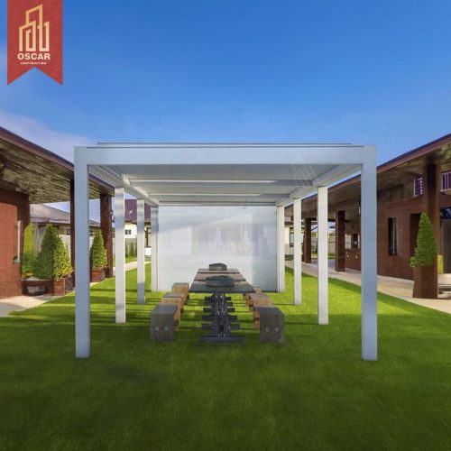 Outdoor Motorized Waterproof Louvered Roof Structure with Zip Screen Garden Patio Balcony 4X4 6X4 Pergola