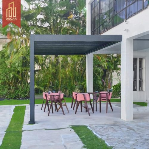 Rolled Outdoor Aluminium Motorized Automatic Louvered Roof 3X3 3X4 4X3 4X6 Gazebos and Pergolas in Backyard Garden Patio Pergola