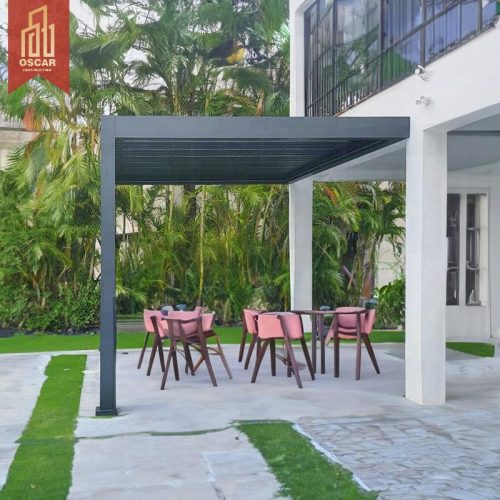 4X4 Bioclimatic Motorized Aluminium Outdoor Furniture with Zip Screen Backyard Garden Patio Pergola