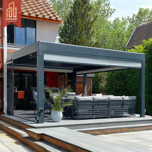 Adjustable Customized Outdoor Modern Bioclimatic Motorized Aluminium Louver Pergola Garden Patio Backyard Pergola
