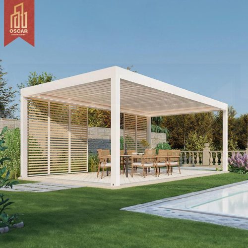 Electric Snow - Resistant Modern Luxury Patio Gazebo Backyard Garden Terrace Outdoor Sunshade Pergola