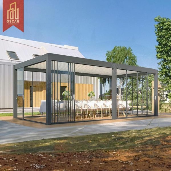 Outdoor Aluminum Opening Roof Bioclimatic Pergola Gazebo Ideal Garden Patio Lawn Pergola