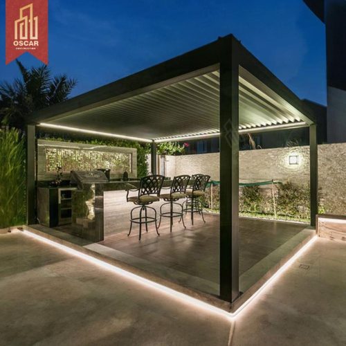 Motorized Aluminum Profiles China Outdoor Pergolas and Gazebo Garden with Louvre System Pergola