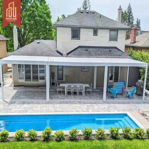 Aluminum Outdoor Patio Gazebo Pergola with Sun Shading and Wind Resistance Luxury Sturdy Backyard Garden Beach Pergola