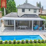 Modern Outdoor Aluminium Waterproof Louver Roof Custom Metal Pergola Garden Patio Poolside Pergola