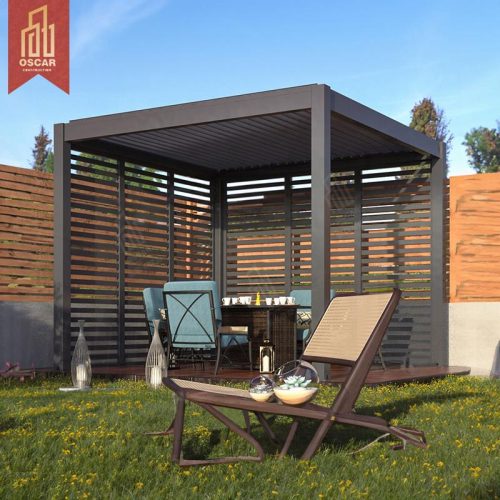 anding Motorized Aluminum Louvered Pergola Patio Cover Ideal Backyard Garden Poolside Modern Stylish Shading Ventilating Pergola