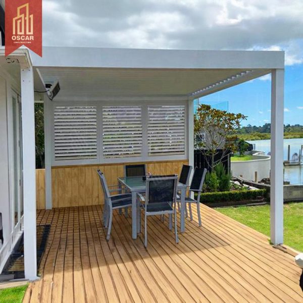 2021 Exporting Durable Motorized Sun Shade Kits Modern House Outdoor Patio Alfresco Use Pergola