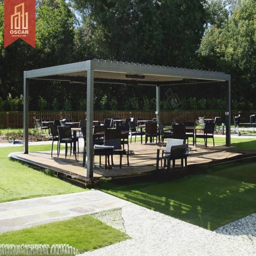 Electric Waterproof Aluminium Structure Garden Outdoor Relaxing Entertaining Gathering Pergola